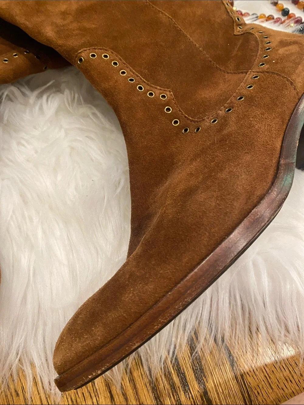 Frye Chestnut Brown Suede Over-the-Knee Western Boots